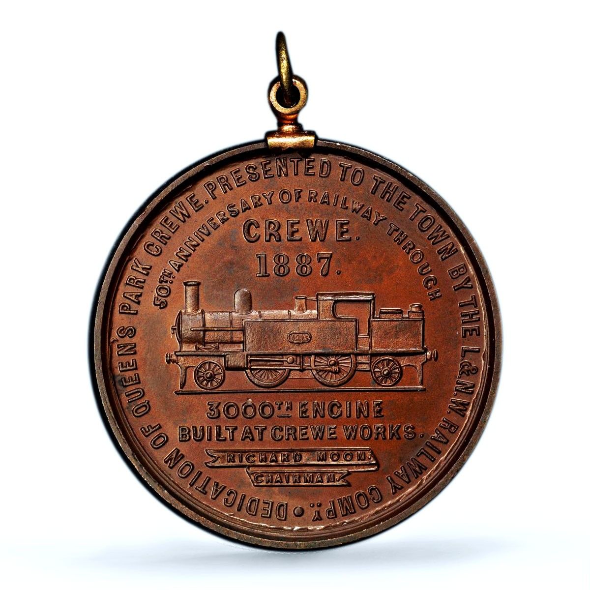 イギリス ヴィクトリア女王記念鉄道 クルー列車 MS 65 PCGS メダル