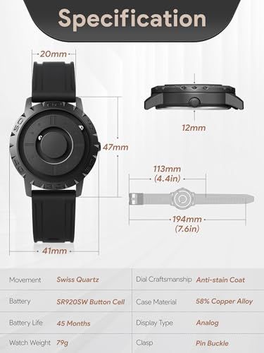  EUTOUR ユートール 磁力腕時計 ボールベアリング設計 メンズ 男性腕時計 クオーツウォッチ ミニマリズムカジュアル 防水 40 MM ブラック文字盤 ブラックラバーバンド 彡 461 a 4 ed 3 その他 キッチン 食器