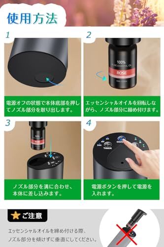  Amison 車用 ディフューザー 芳香剤 精油10 mL X 4本付 水なし自動噴霧式 アロマ ネブライザー 2400 mAhバッテリ内蔵 充電式 静音 アロマディフューザー ミスト量調整 タイマー機能 ヨガ室 部屋 車載 店舗などに適用 グレ 7 a 92 e 9 ea その他 キッチン 食器