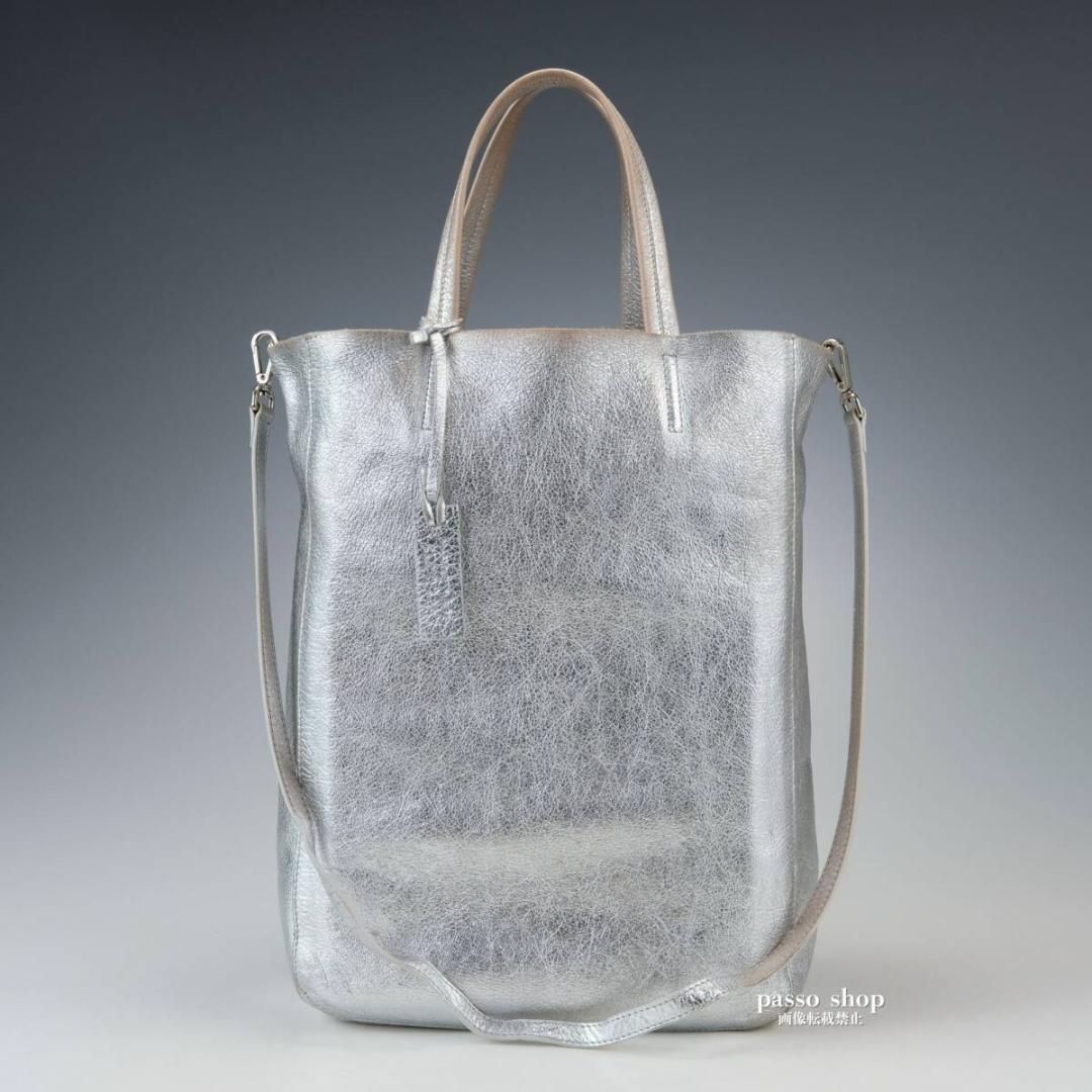 希少✨マルコマージ 2WAY トートバッグ シルバー メタリック レザー A4