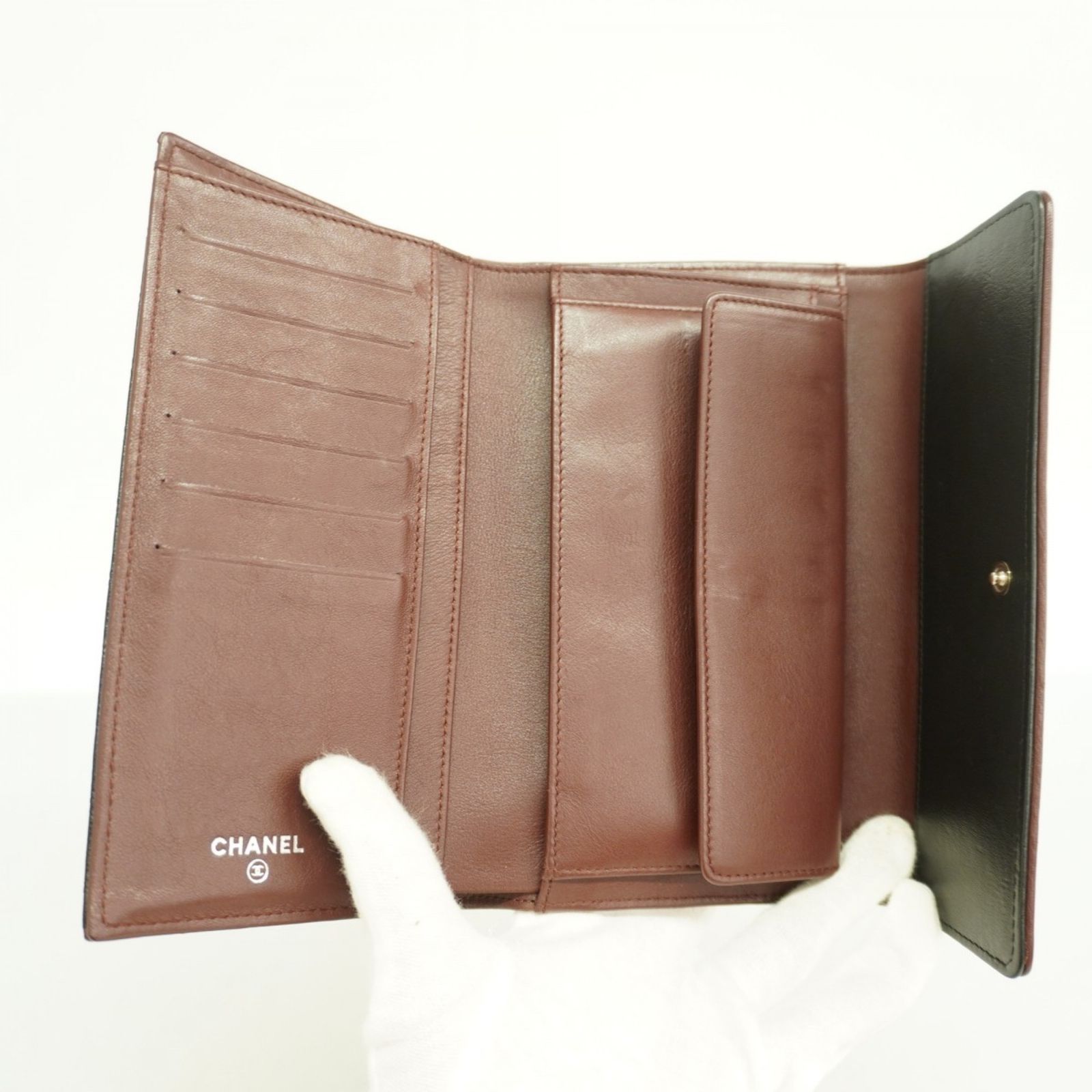 シャネル(Chanel) シャネル 三つ折り長財布 ビコローレ カーフ