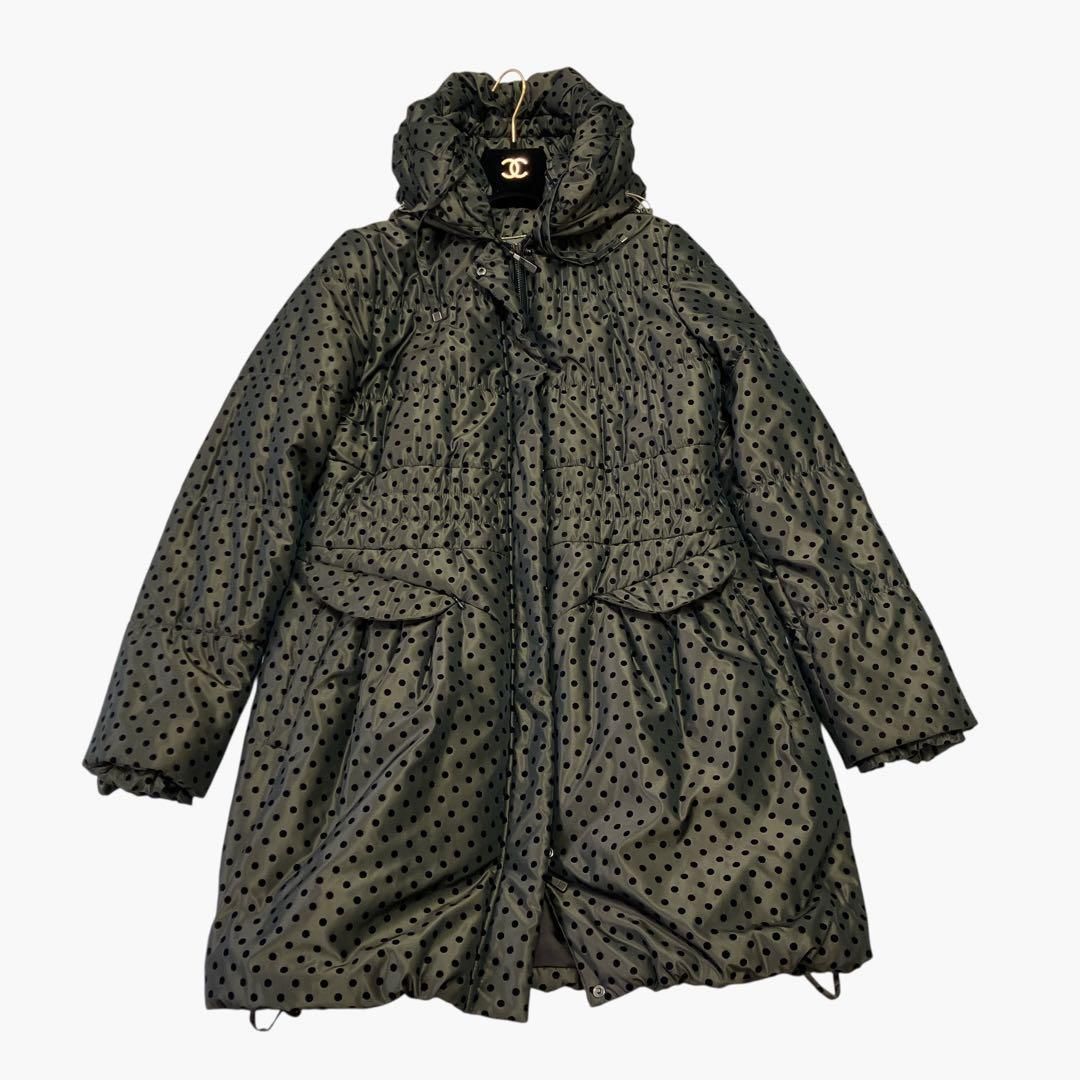 伊太利屋 イタリヤ レディース ロングコート ドット柄 L〜XL カーキ