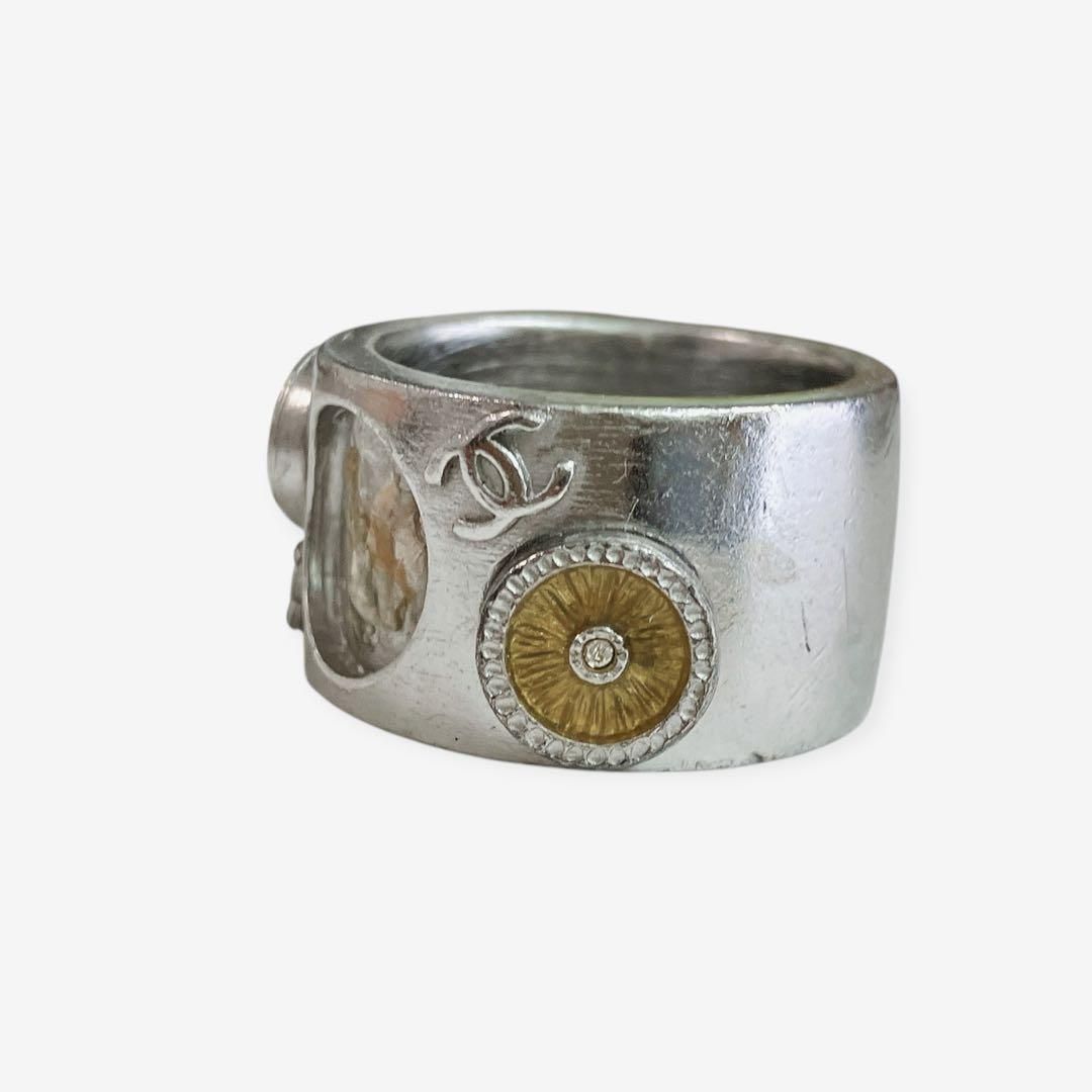 シャネル CHANEL アイコンモチーフ ココマーク ボタン リング シルバー