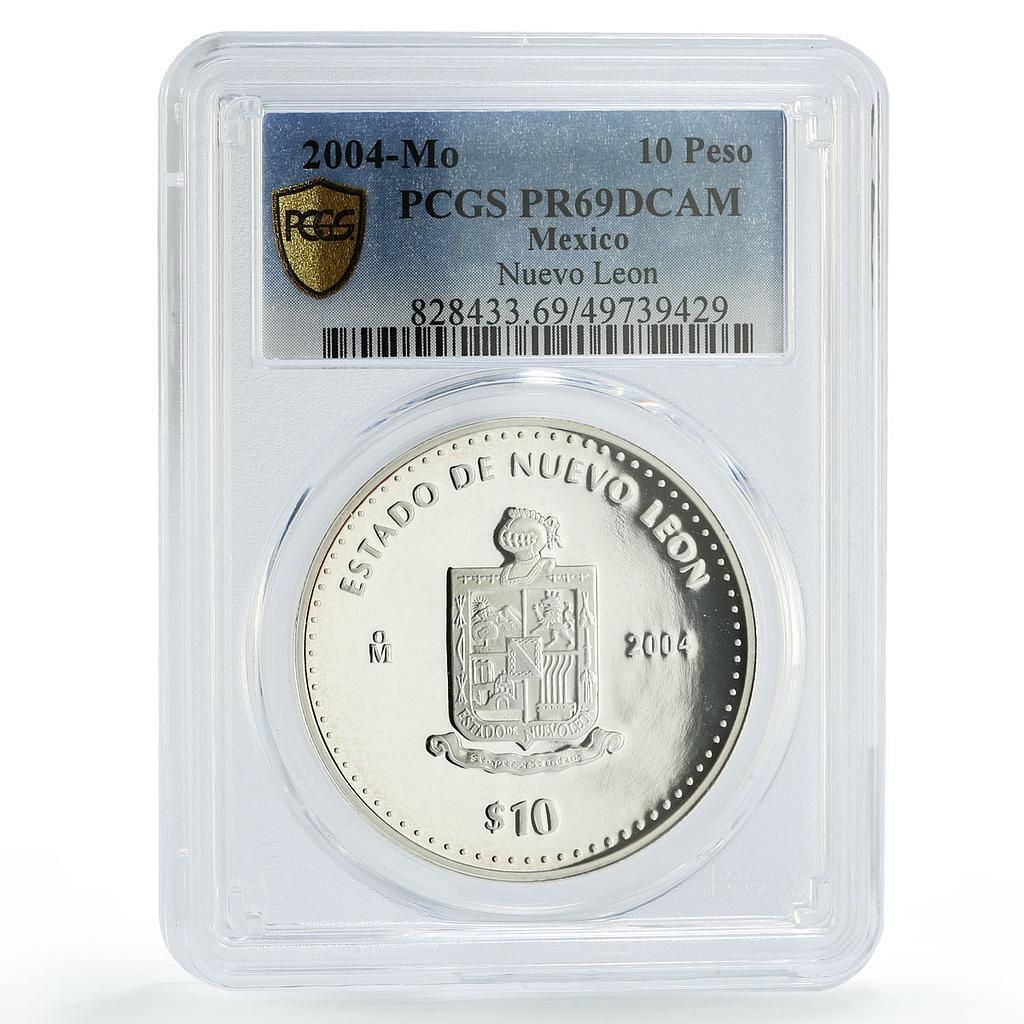 メキシコ 10ペソ 連邦記念ヌエボレオン PR69 PCGS 銀貨 2004年 - メルカリ