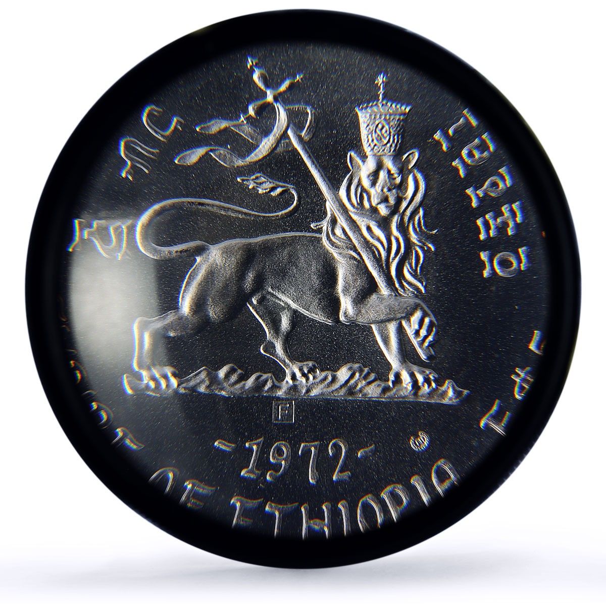 エチオピア 5ドル メネリク2世 皇帝 王 歴史 MS67 PCGS 銀貨 1972年