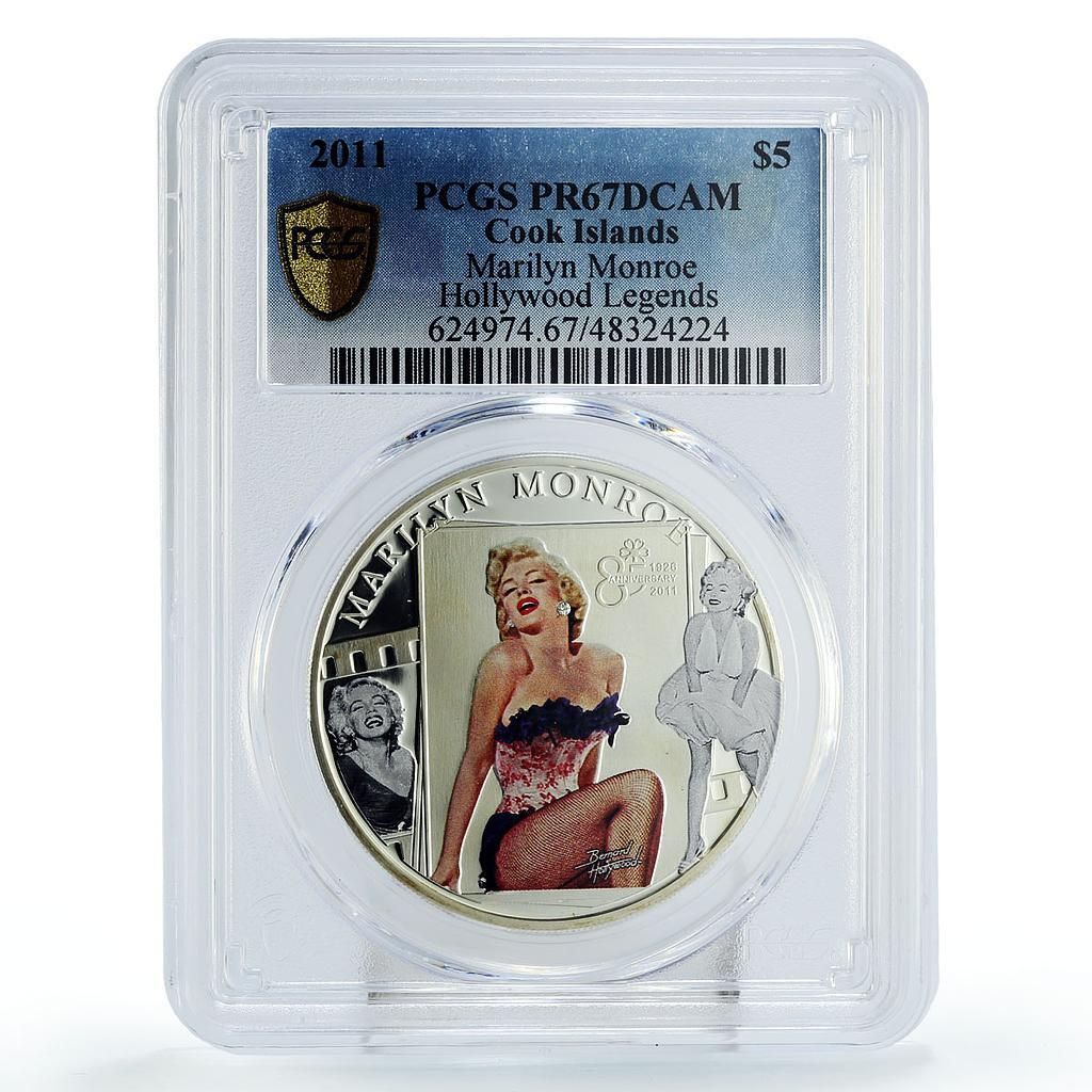 クック諸島 5ドル 歌手 マリリン・モンロー マイク PR67 PCGS 銀貨