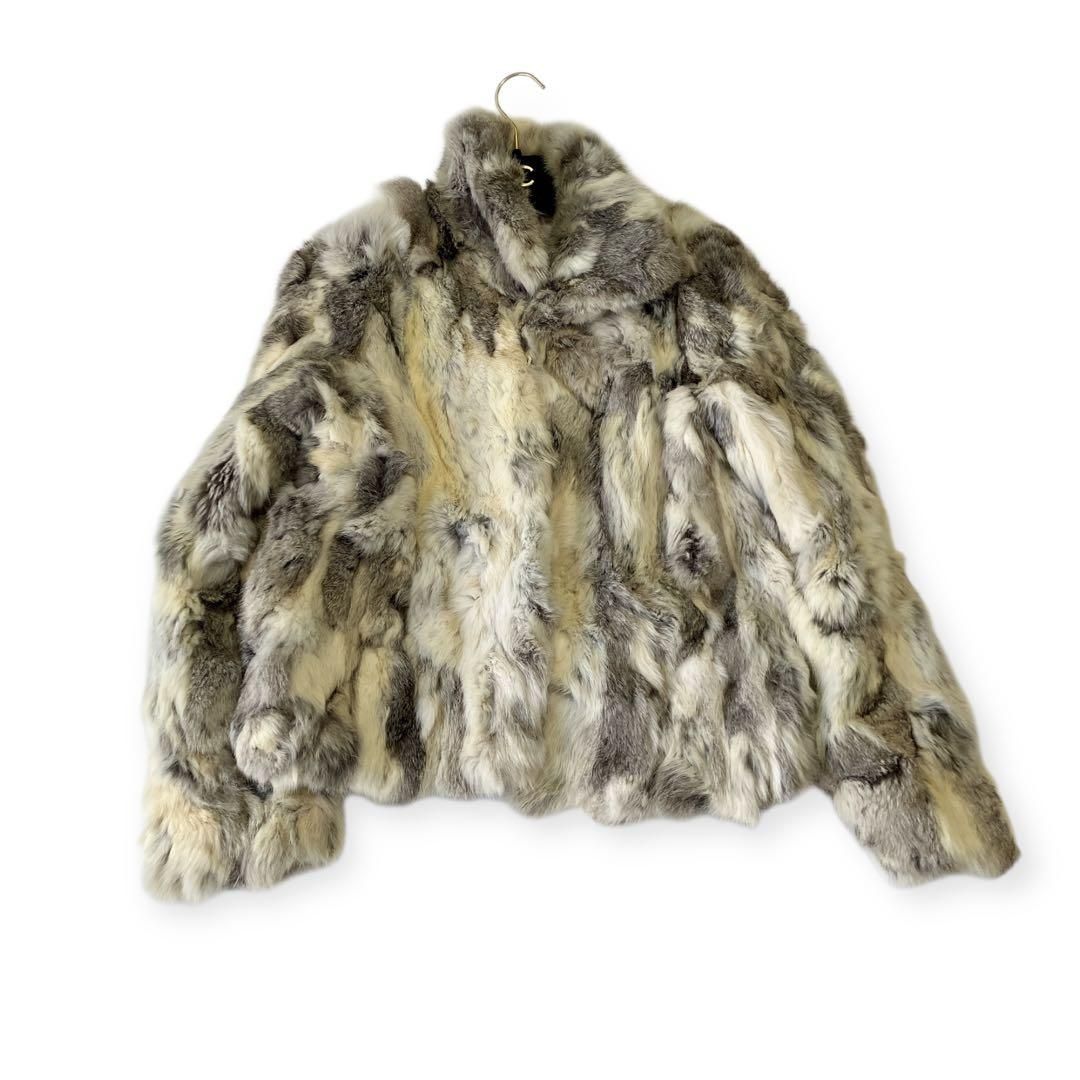 高級 リアルファー ラビットファー コート ジャケットサイズ XL