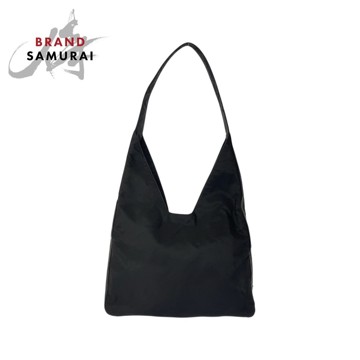 PRADA プラダ テスート 三角ロゴプレート ブラック 黒 シルバー金具 