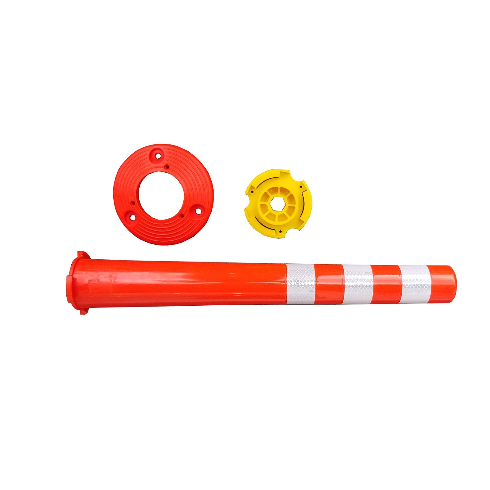 ポリウレタン製視線誘導標 ソフトコーンM 760 1本セット 固定アンカーセット