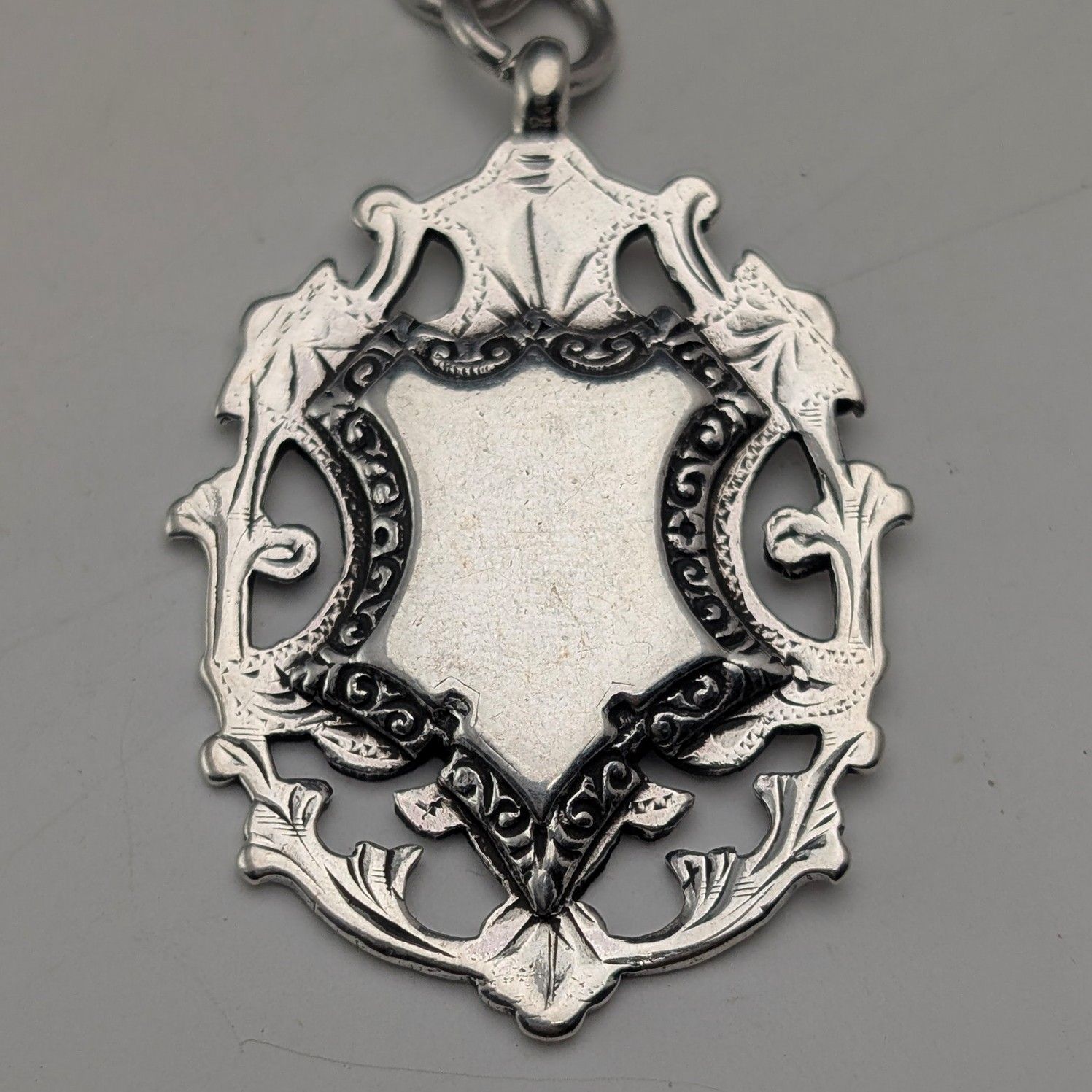 1900年頃 英国アンティーク 純銀製アルバートチェーン 53g 純銀大型