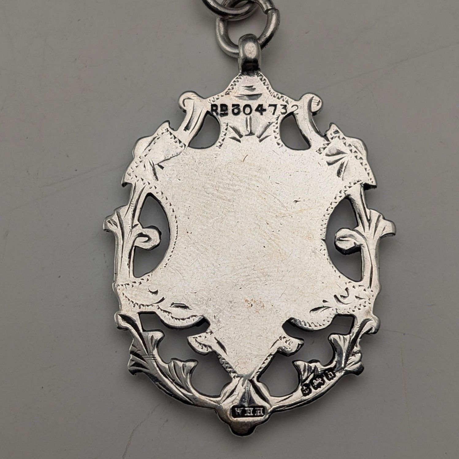 1900年頃 英国アンティーク 純銀製アルバートチェーン 53g 純銀大型