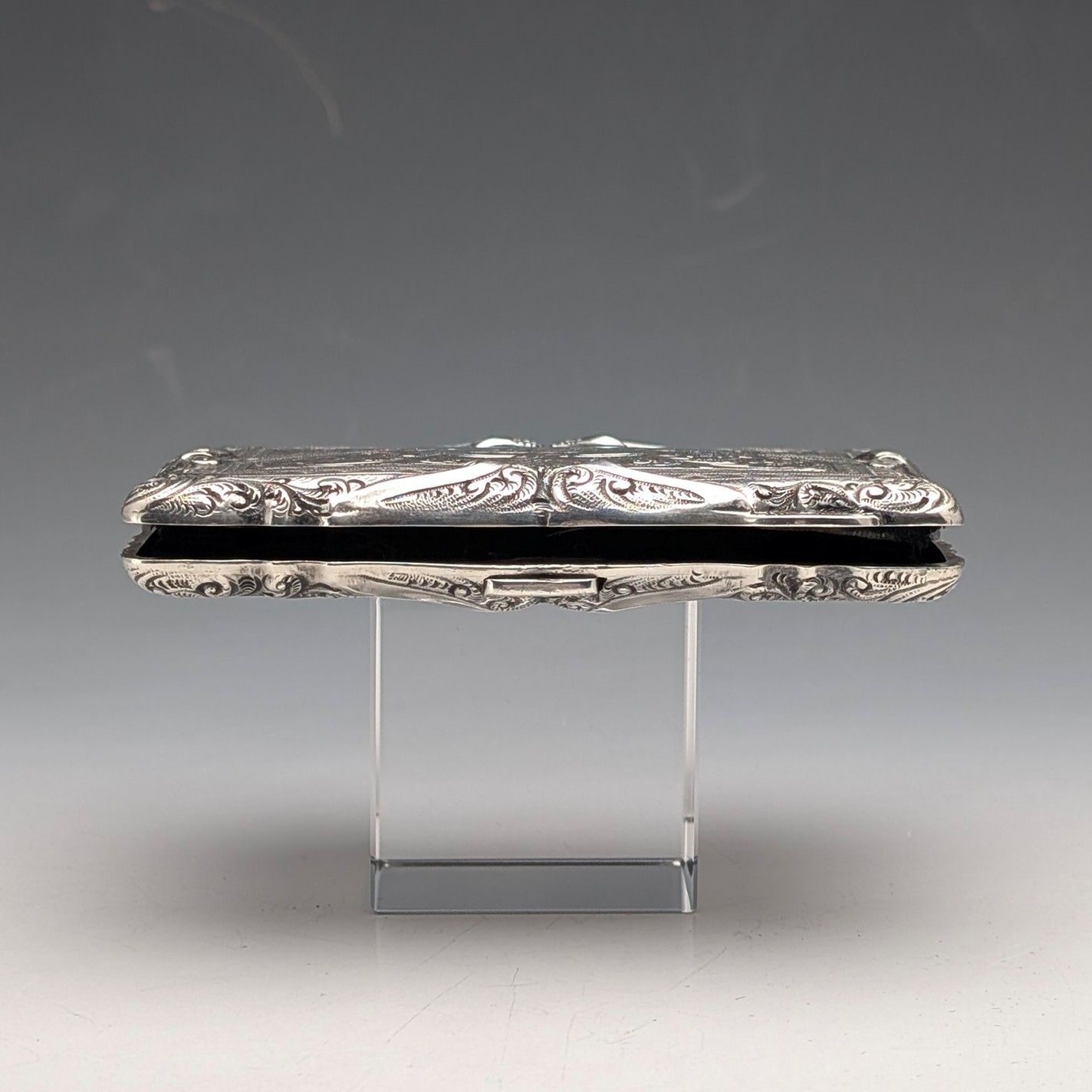 1903年 英国アンティーク 純銀製 両開き型 カードケース E J Houlston