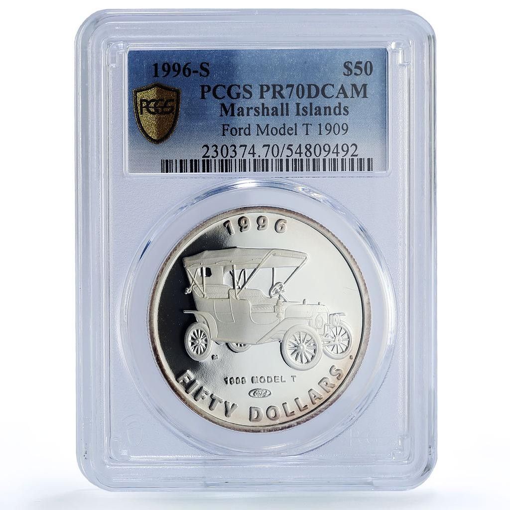 マーシャル諸島 50ドル d モデルT 1909年製 カーズ PR70 PCGS 銀貨
