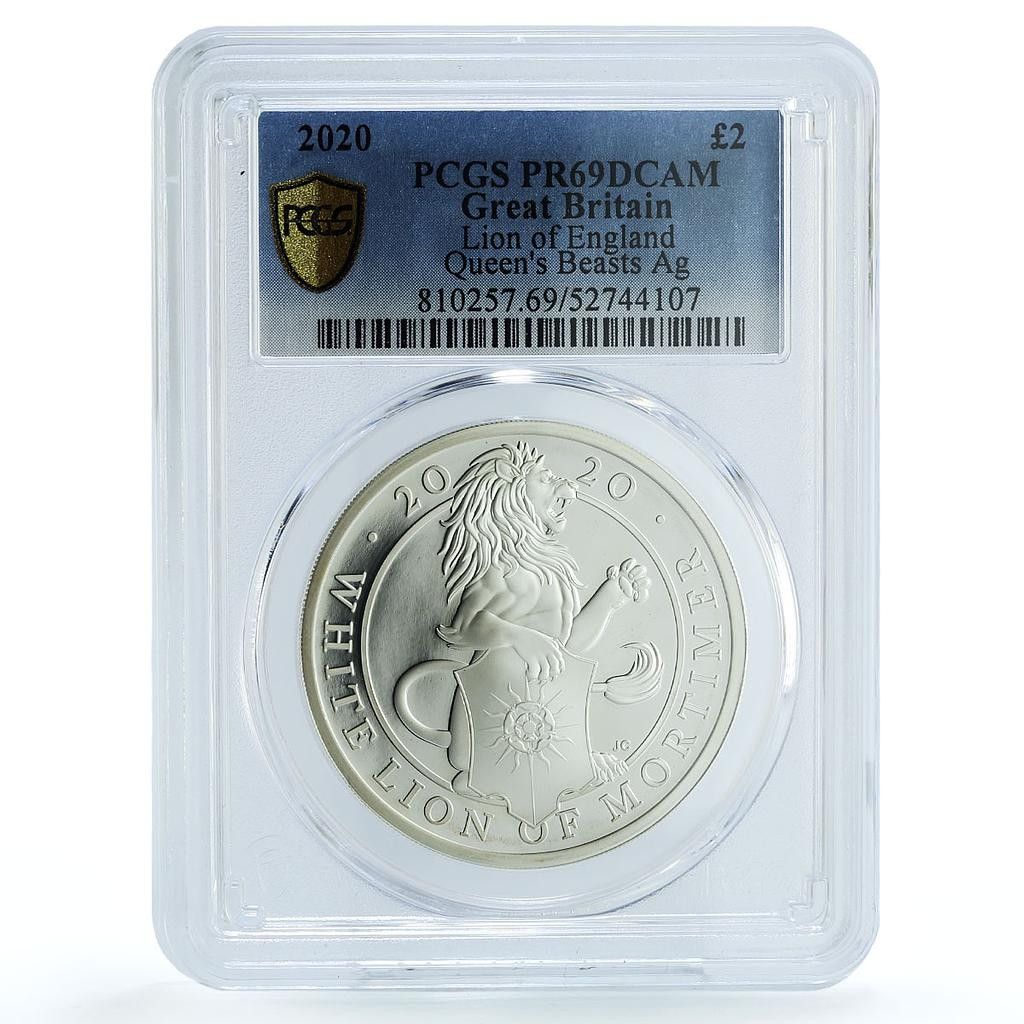 イギリス 2ポンド ライオン モーティマー クイーンビースト PR 69 PCGS