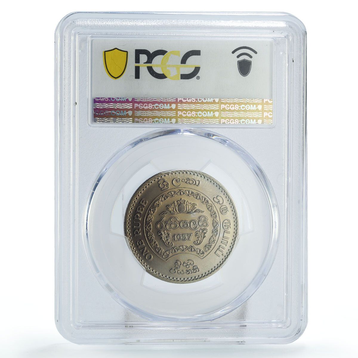 スリランカ セイロン 1ルピー 仏教 2500年 寺院 PR66 PCGS CuNi コイン