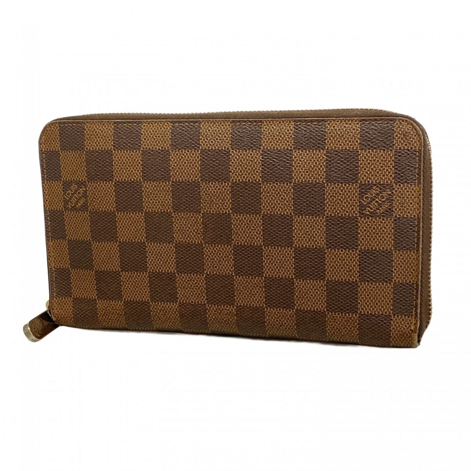 【極美品】ルイヴィトン ダミエ エベヌ ジッピーオーガナイザー 長財布 茶 ルイ・ヴィトン(Louis Vuitton) ルイ・ヴィトン 長財布 ダミエ