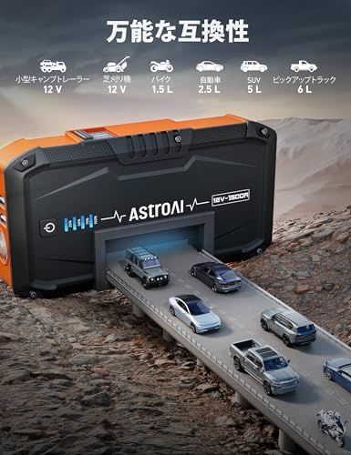  AstroAI S 8 ジャンプスターター 10000 mAh 1500 Aピーク電流 車用エンジンスターター 最大6.0 Lガソリン車 3.0 Lディーゼル車対応 12 V 車緊急始動 安全保護 懐中電灯 PSE認証済 USB-C付きp c 18 b eb 2 その他 キッチン 食器