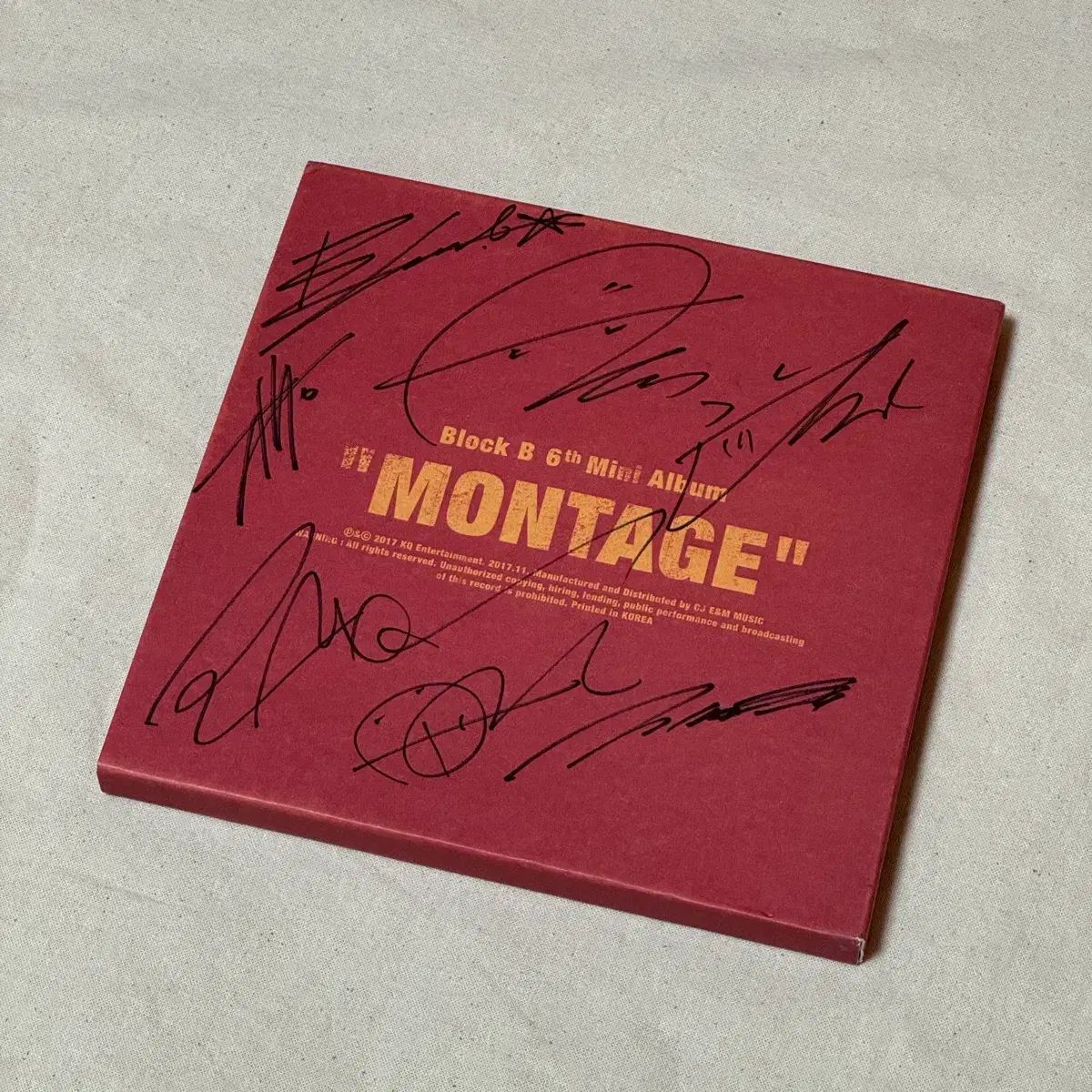Block B（ブロックビー） ミニ 6集 MONTAGE 全員 サイン入り 非売品