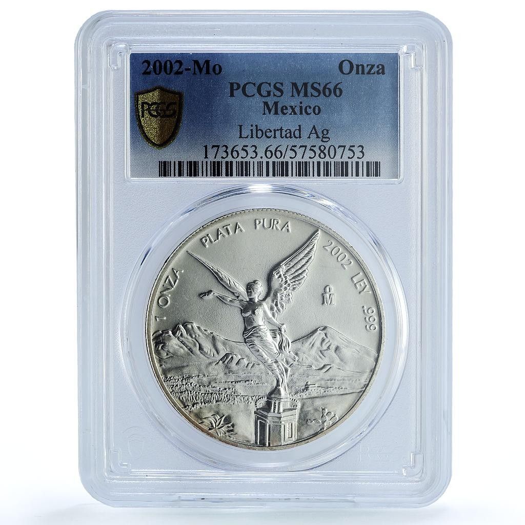 メキシコ 1オンザ・リベルタッド 独立の天使 KM-639 MS 66 PCGS 銀貨