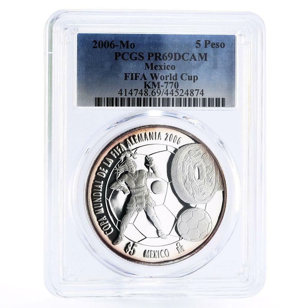 メキシコ 5ペソ サッカーワールドカップ ドイツ PR69 PCGS プルーフ