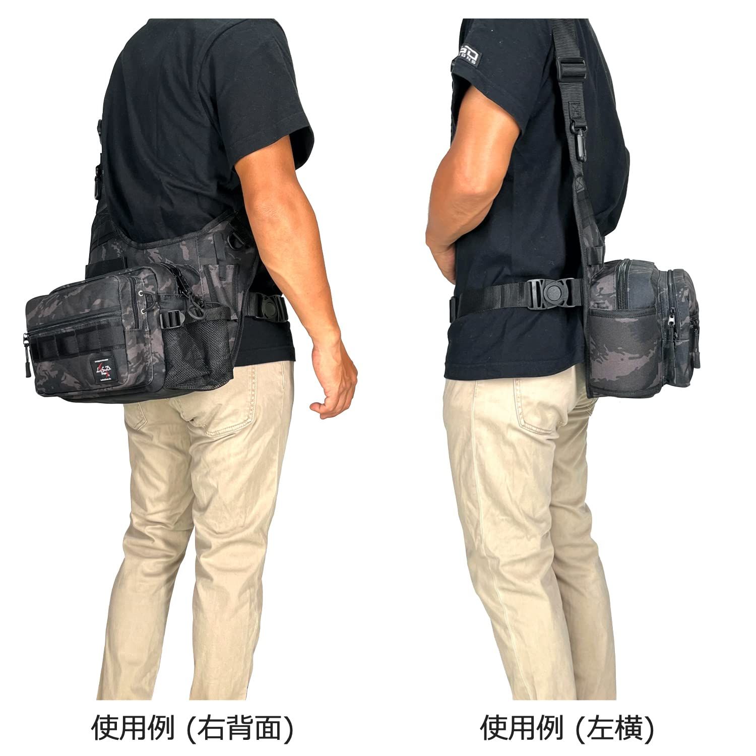 LSDデザインズ ワンショットサイドJr ネオ 釣りバッグ ショルダー ランガン ロッドホルダー ミドルサイズ オカッパリ 撥水加工生地