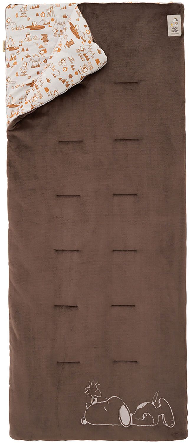 ロゴス LOGOS アウトドア SNOOPYやわらかあったかシュラフ 0 寝袋 スリーピングバッグ リバーシブル 中綿 保温 適正温度0℃ 洗濯機で丸洗い キャンプ 車中泊 防災 災害対策 ブラウン