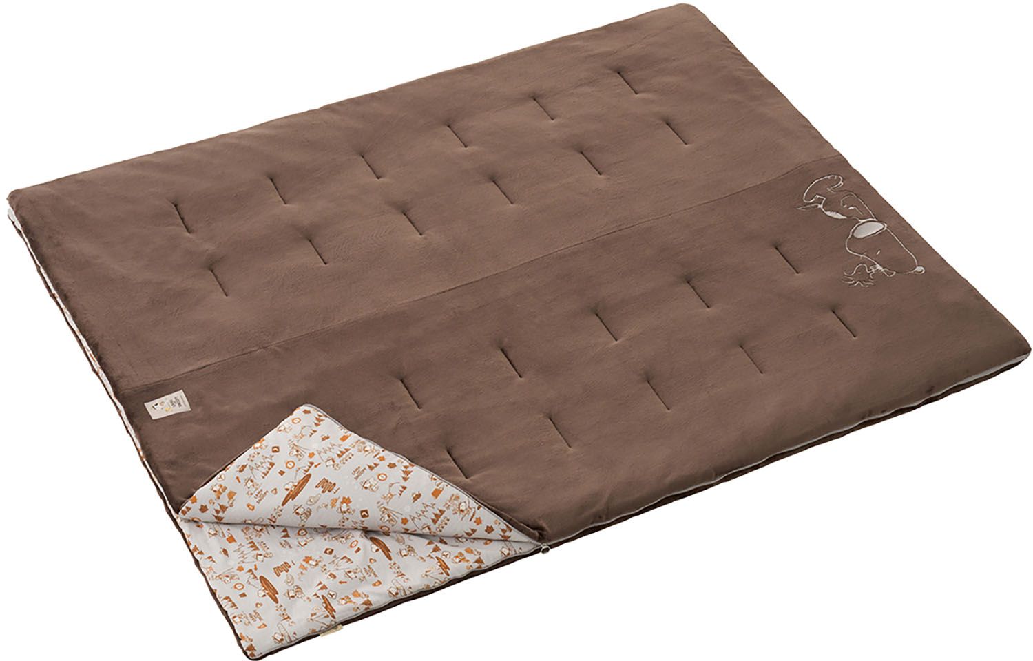 ロゴス LOGOS アウトドア SNOOPYやわらかあったかシュラフ 0 寝袋 スリーピングバッグ リバーシブル 中綿 保温 適正温度0℃ 洗濯機で丸洗い キャンプ 車中泊 防災 災害対策 ブラウン