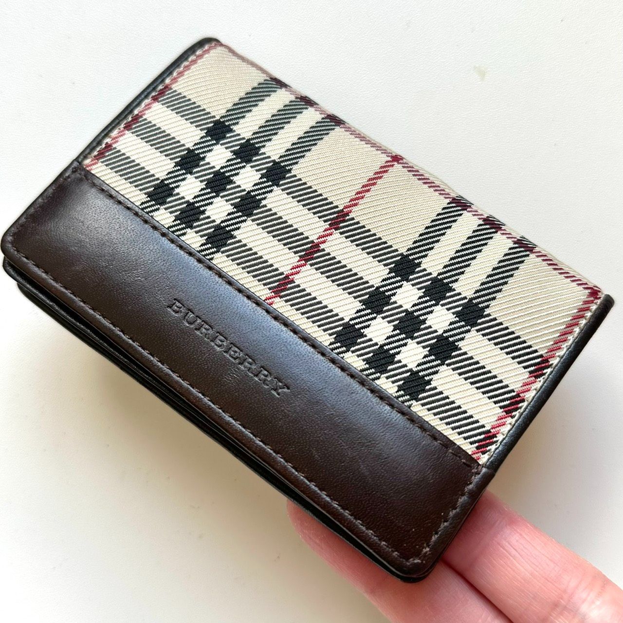 バーバリー BURBERRY 名刺入れ カードケース ノバチェック ダーク