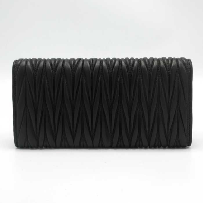 🎀ミュウミュウ 長財布 MIU MIU マテラッセ レザー メタルロゴ