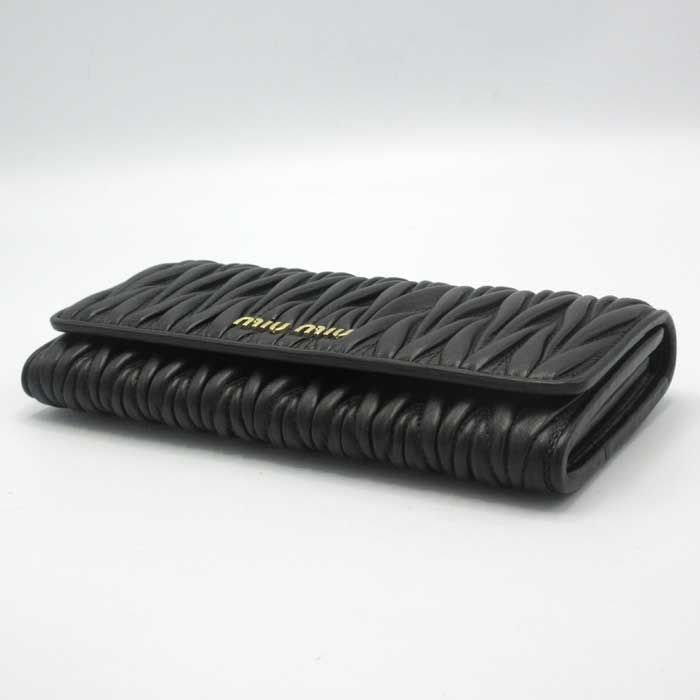 🎀ミュウミュウ 長財布 MIU MIU マテラッセ レザー メタルロゴ