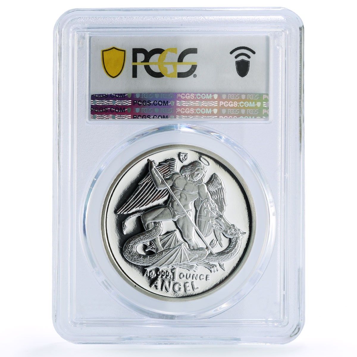 マン島 1オンス 天使大天使ミカエル ドラゴン PR69 PCGS 銀貨 1995年