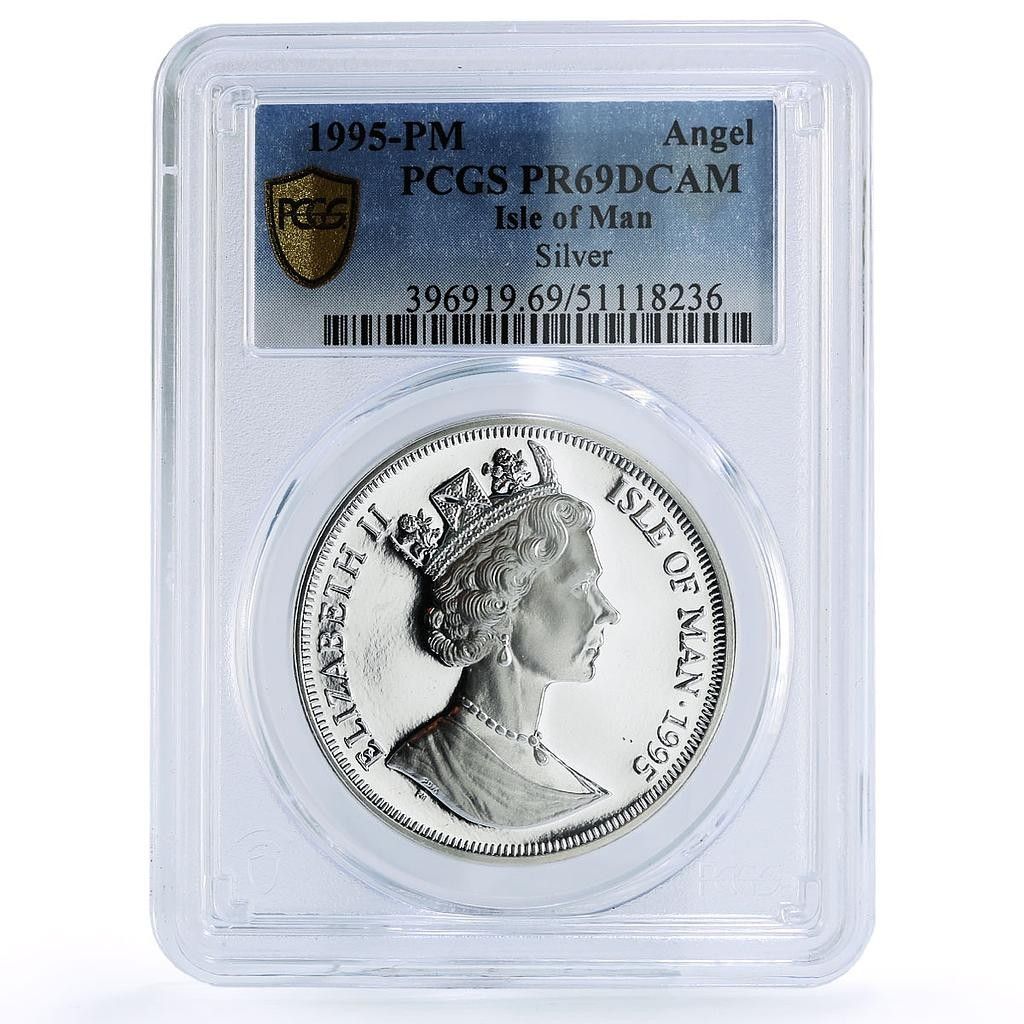 マン島 1オンス 天使大天使ミカエル ドラゴン PR69 PCGS 銀貨 1995年