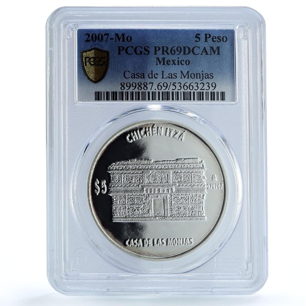 メキシコ 5 ペソ カーサ モンハス KM-945 チチェン イツァ PR 69 PCGS