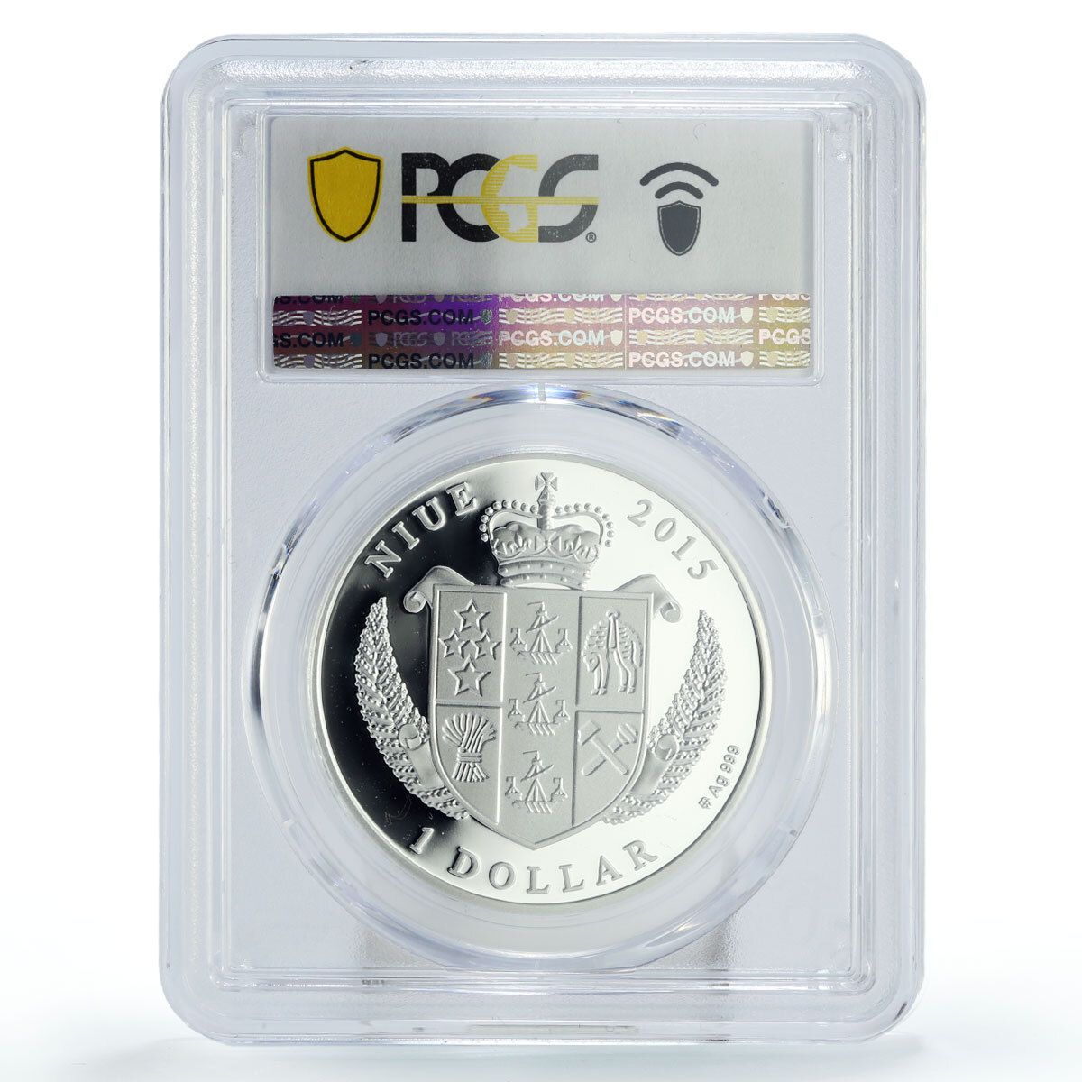 ニウエ 1ドル メリークリスマス 2人の天使 PR69 PCGS 銀貨 2015年