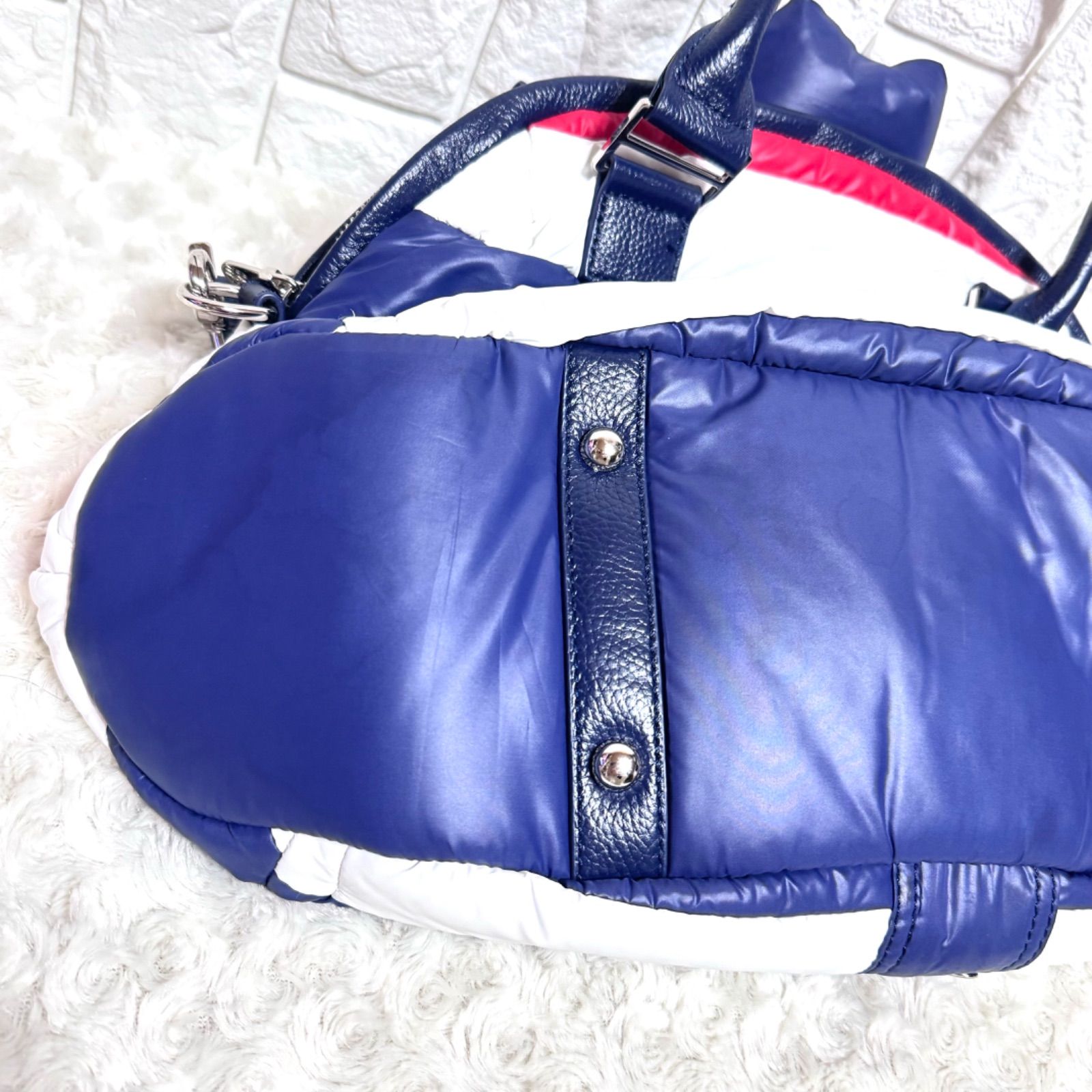  ムータマリン muta 2way ボストンバッグ ショルダーバッグ ダウンジャケット風 トリコロール ゴルフイベント情報 ゴルフバッグ キャディバッグ ゴルフ