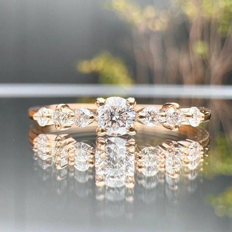 K18 天然ダイヤモンド 0.17ct リング - メルカリ