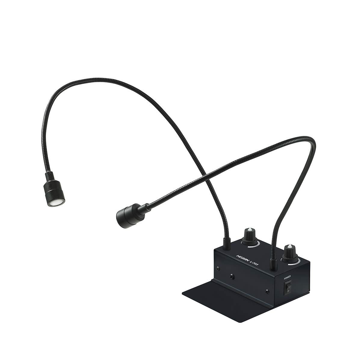 ホーザン HOZAN LEDライト フレキシブルアーム アーム長400 mm 自立型 左右独立調光 コンパクト設計 長寿命LED スポット照明 L-703