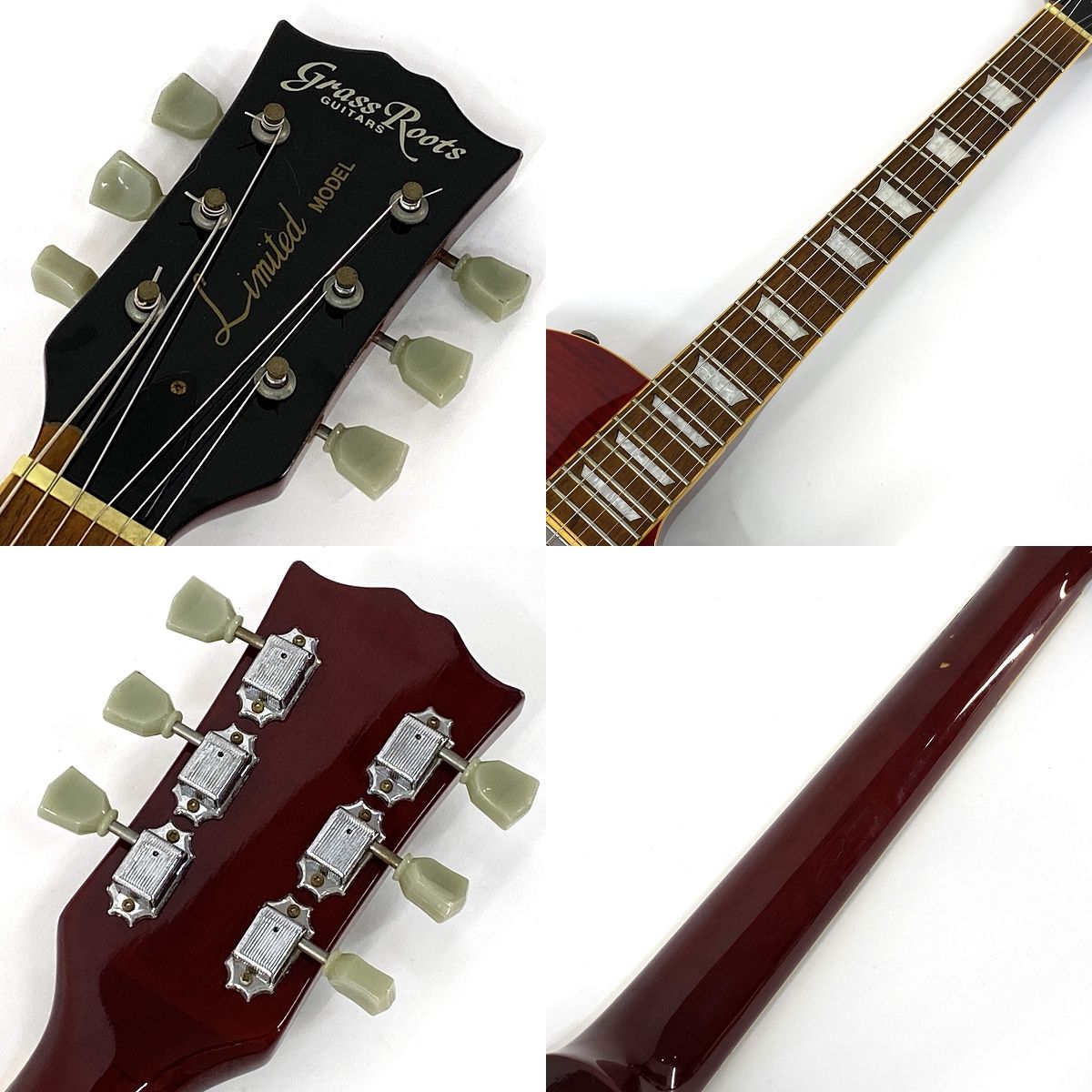 グラスルーツ　(ジャンク) GrassRoots グラスルーツ G-LP シースルーレッド レスポール エレキ