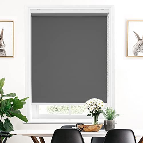 Grandekor ロールスクリーン ロールカーテン 丈180 cm 幅130 グレー 完全遮光 1級遮光 防音 遮熱 表裏同色 防寒 チェーン式 カーテンレール取り付け e 7 0 fe 866