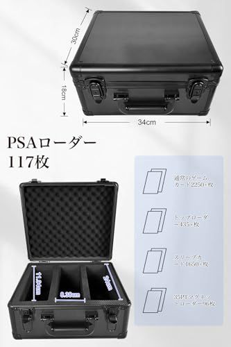 PSA BGS 収納ケース アルミ合金製デッキケース 2025最新アップグレード スクリューダウン も収納 大容量 PSAローダー保管 ars鑑定 マグネットローダー 用 ケース シルバー 3列収納 e a 02 aa 72 b