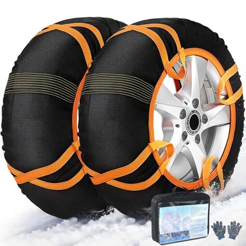 2025新登場 布製タイヤチェーン 軽自動車 布チェーン 駆動輪 2本分 滑り止めチェーン スノーチェーン チェーン規制対応 ジャッキアップ不要 非金属 反射バンド ワンタッチ式タイヤチェーン 軽量 静音 雪対策 雪 ab 91 b 752