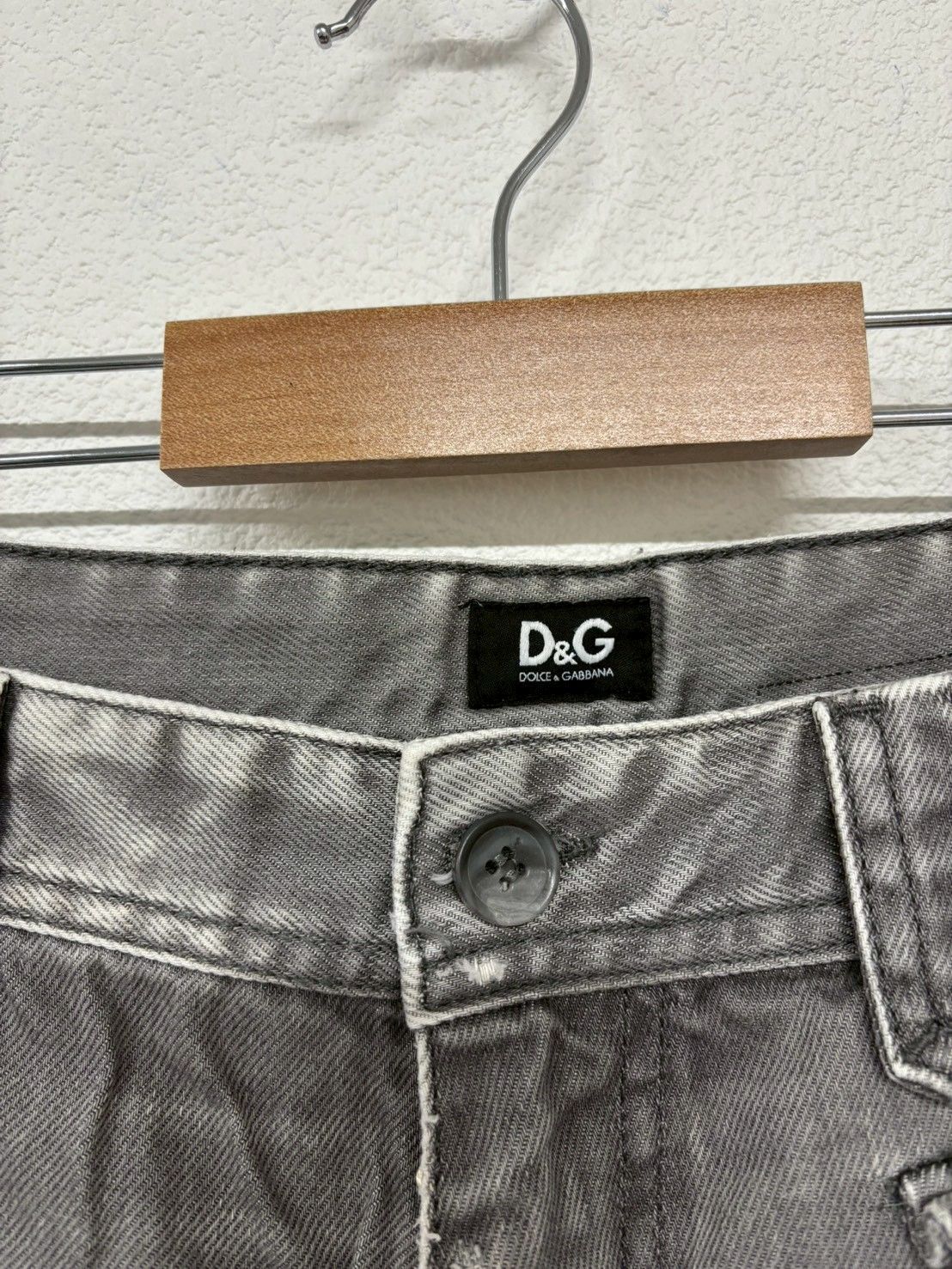 D&G ドルチェ＆ガッバーナ カーゴデニム スウェット切替パンツ グレー