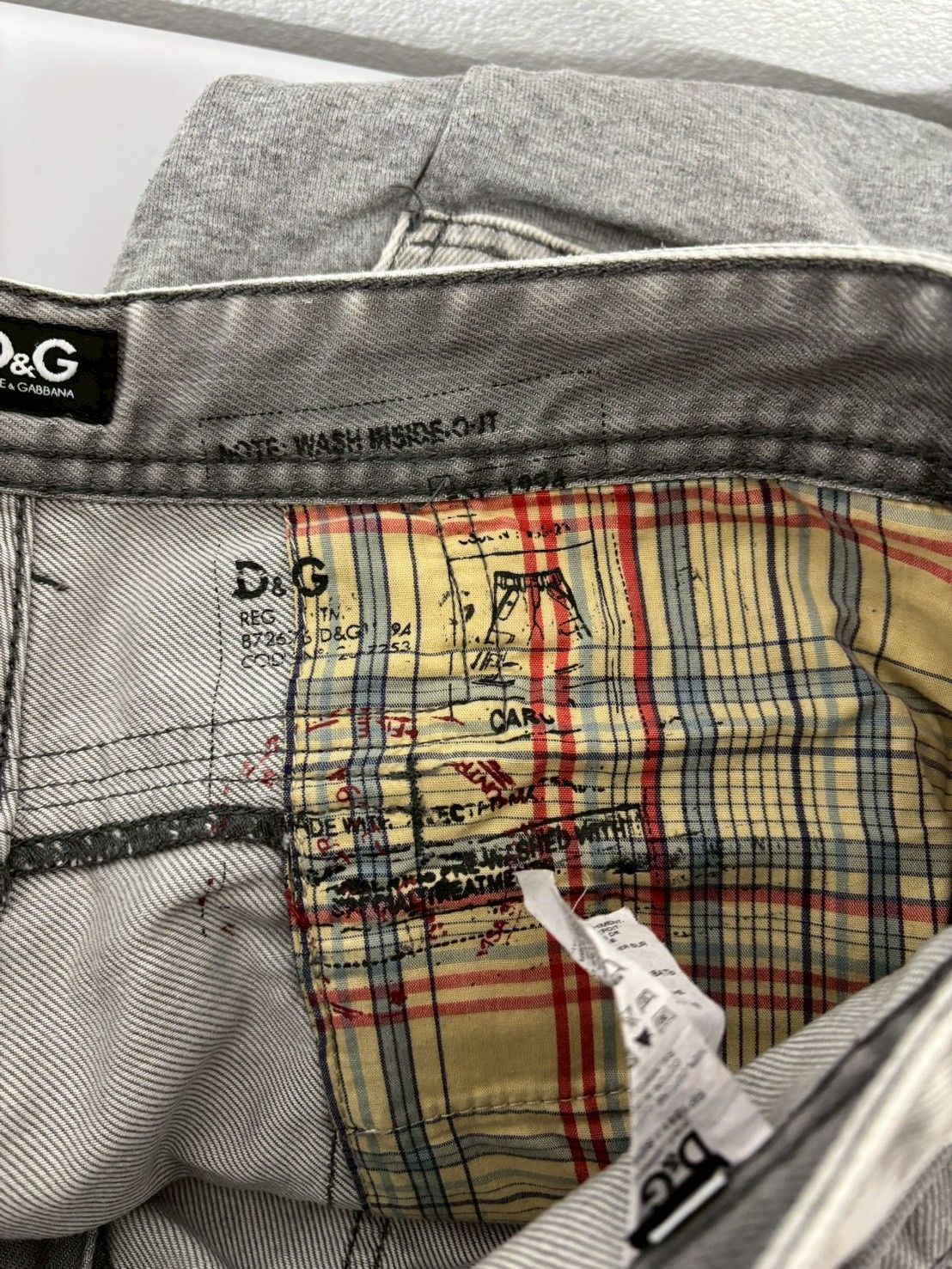 D&G ドルチェ＆ガッバーナ カーゴデニム スウェット切替パンツ グレー