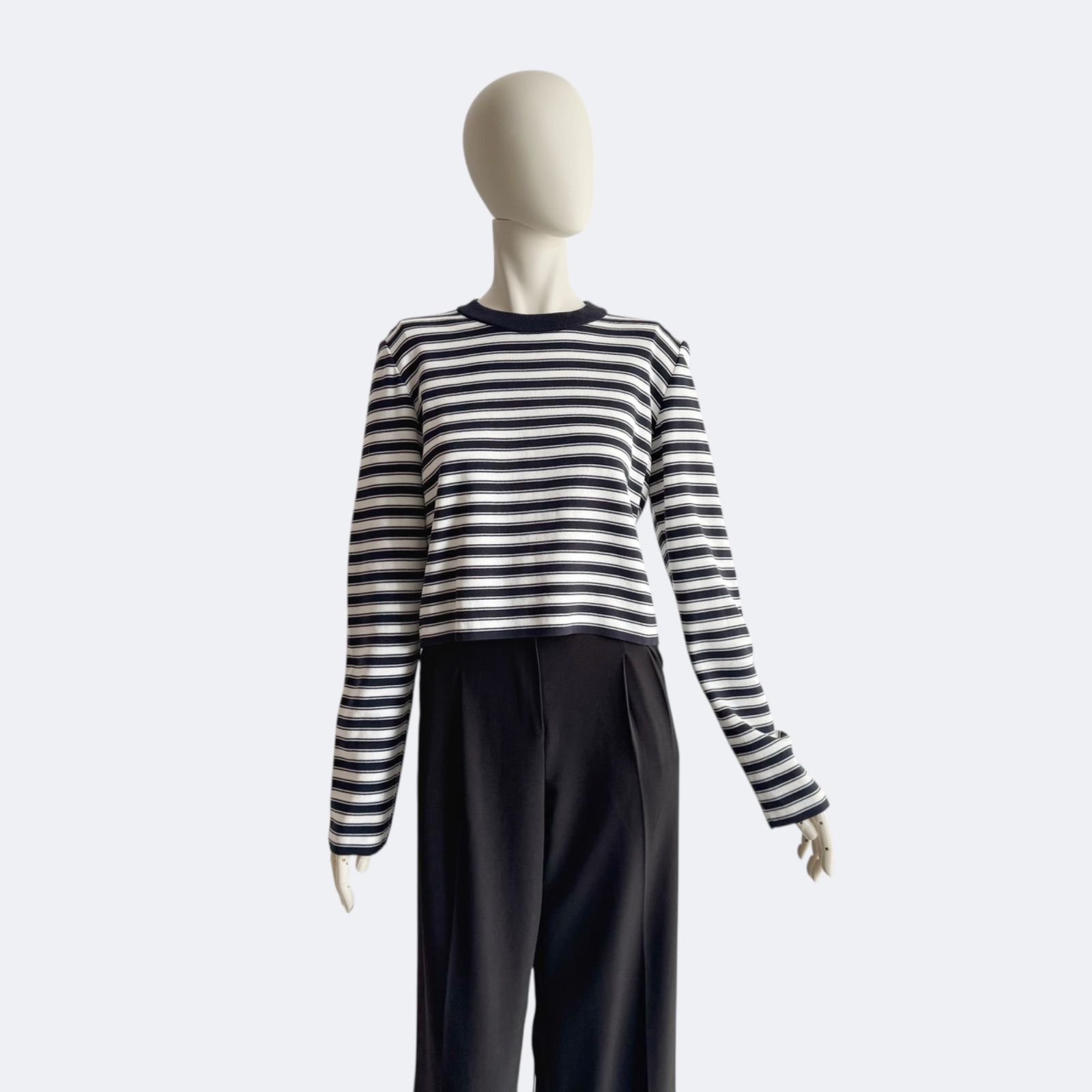 yori ヨリ ミラノリブボーダーショートニット レディース セーター