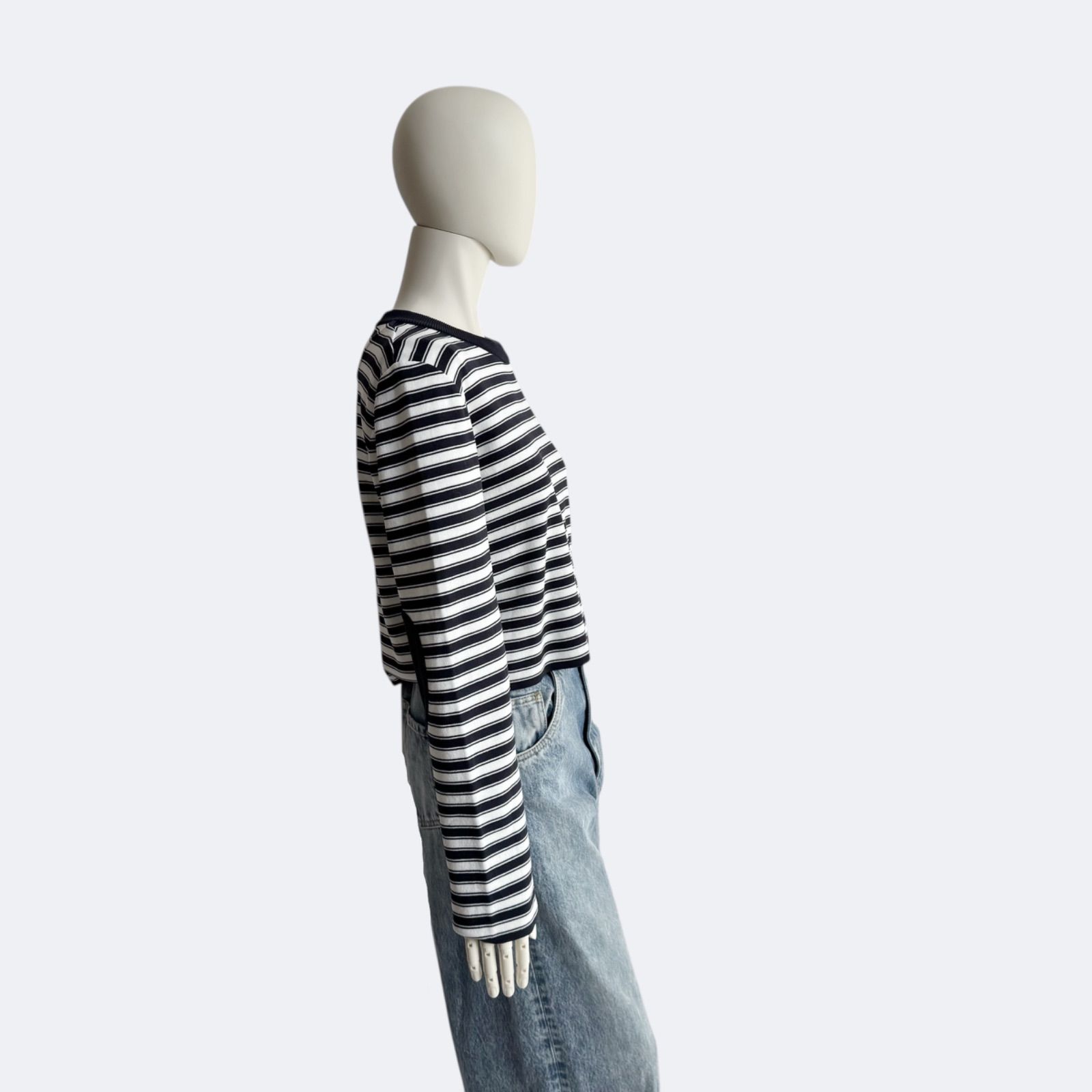 yori ヨリ ミラノリブボーダーショートニット レディース セーター