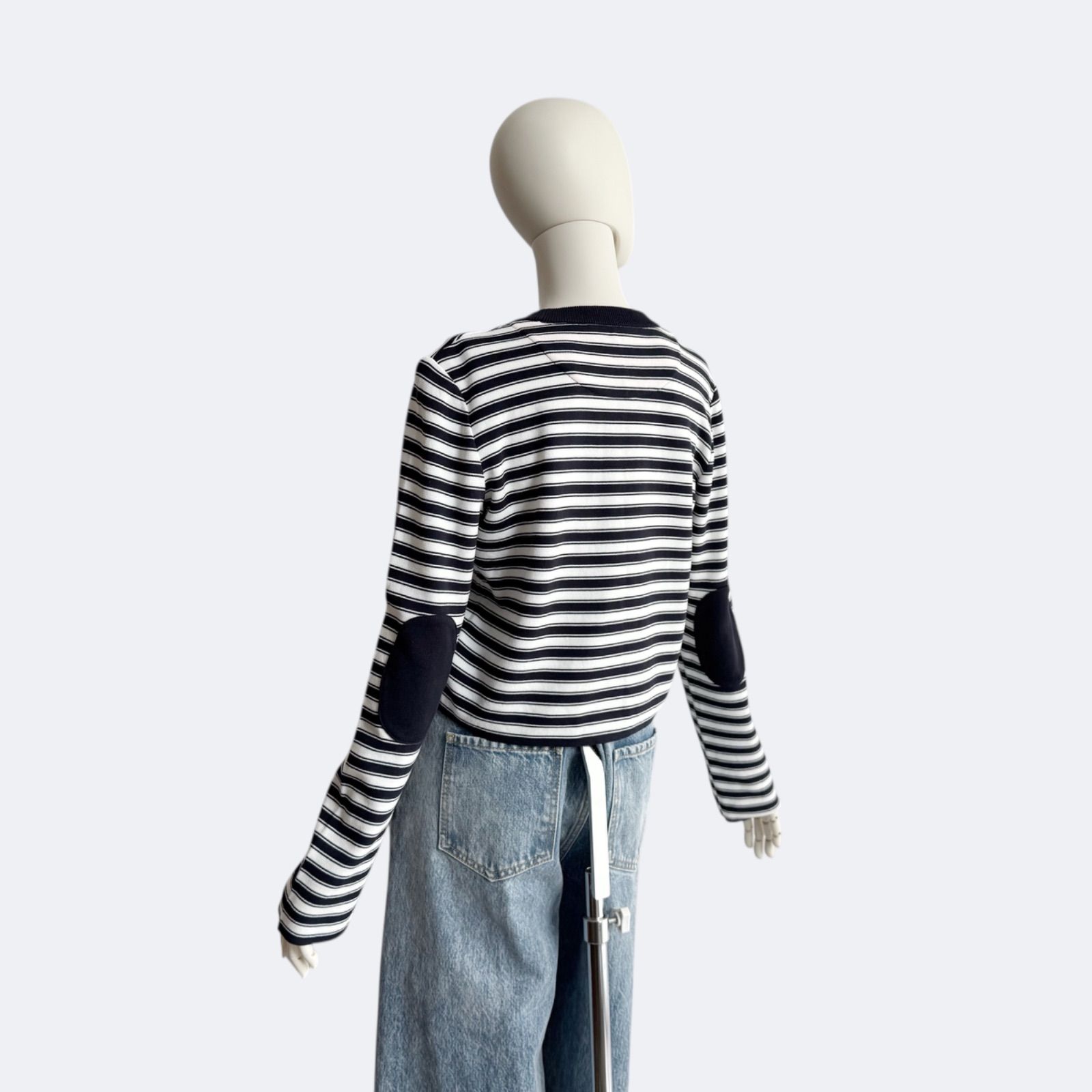 yori　未使用級　ミラノリブボーダーショートニット yori ヨリ ミラノリブボーダーショートニット レディース セーター