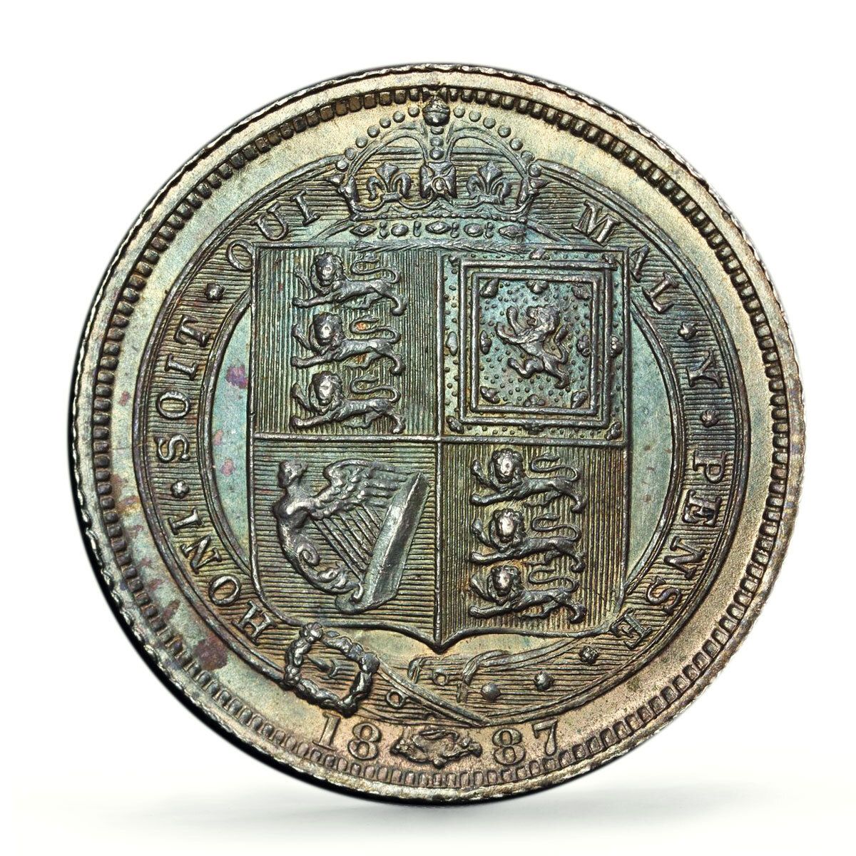イギリス 6ペンス 通常貨幣 ヴィクトリア女王 MS64 PCGS 銀貨 1887年