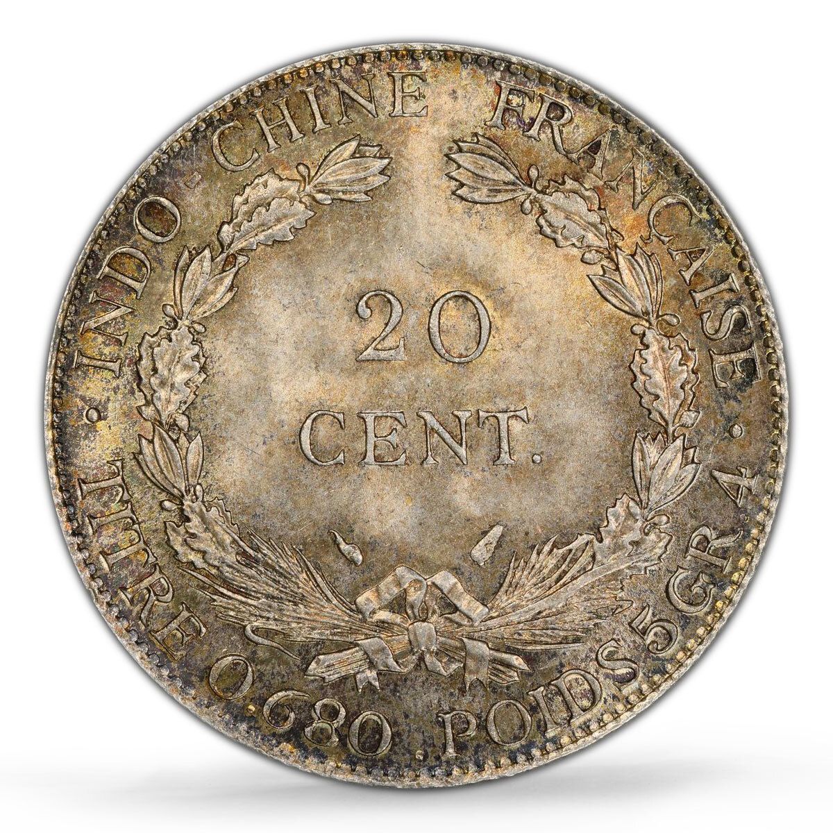 フランス フランス領インドシナ 20セント 自由の女神像 KM-17.2 MS65