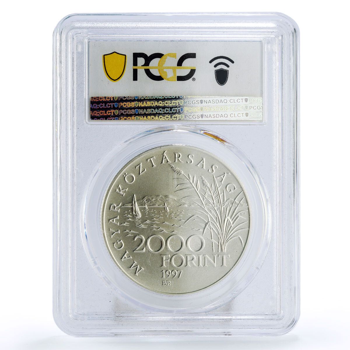 ハンガリー 2000年 旧バラトン船 ヘルカとケレン MS70 PCGS 銀貨 1997