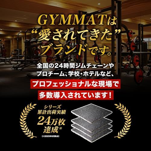 迅速に発送】GYMMAT (ジムマット) ゴムマット 50cm×50cm×25mm グレー